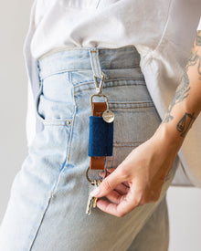 Merino Wool Bar Key Fob | Marine