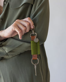 Merino Wool Bar Key Fob | Moss