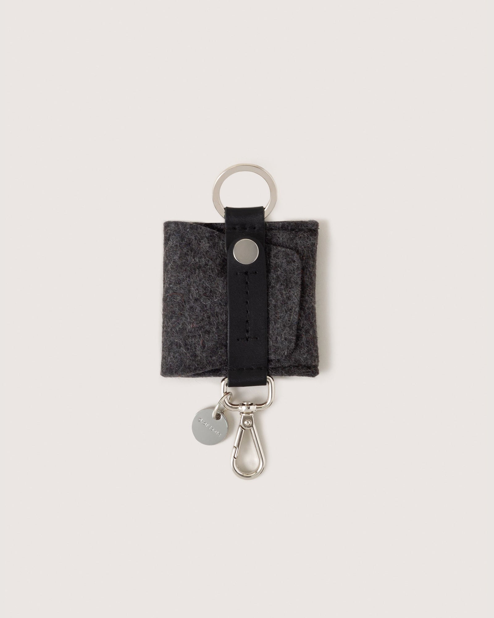 Merino Wool Pod Key Fob | Charcoal