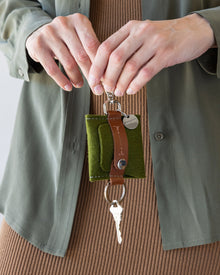 Merino Wool Pod Key Fob | Moss