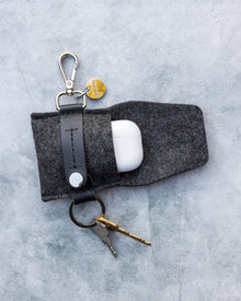 Merino Wool Pod Key Fob | Charcoal