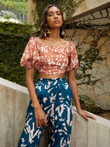 Leer Pants - Batik Blu - diarrablu