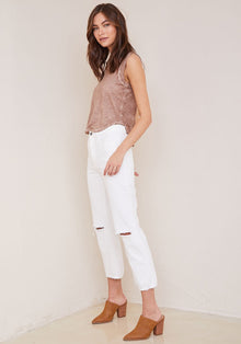 Bella DahlLennon Distressed Jeans - WhiteBottoms