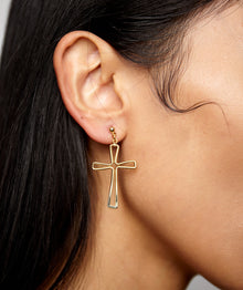 Limelight Cross Earrings | Gold Vermeil