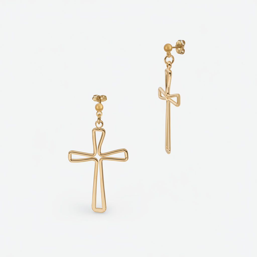 Limelight Cross Earrings | Gold Vermeil
