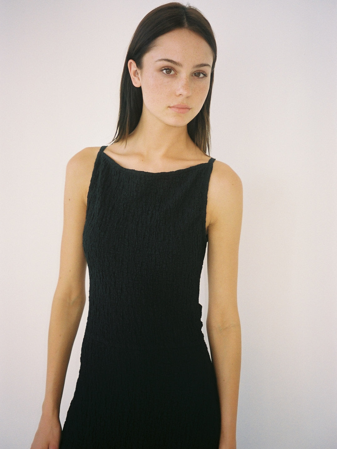 Maya Dress | Black Crinkle