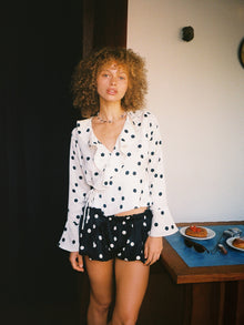 Ricki Wrap Top | White Dot