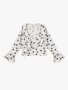 Ricki Wrap Top | White Dot