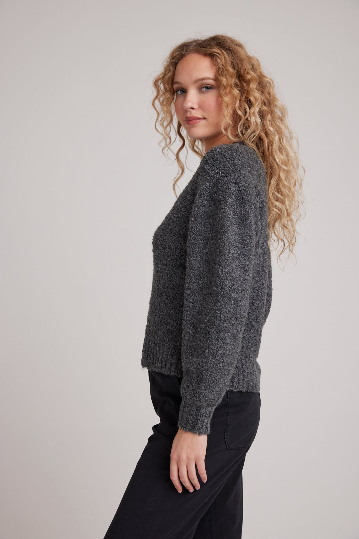 Long Sleve Crew Sweater - Shadow Grey