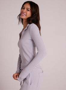 Long Sleeve Henley - Silver Streak