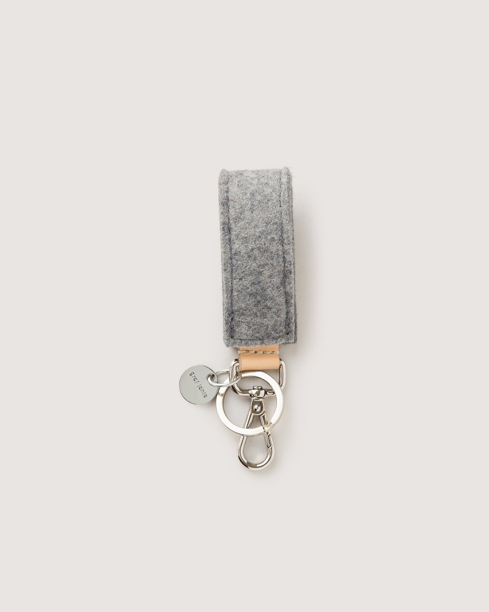 Merino Wool Loop Key Fob | Granite x Natural