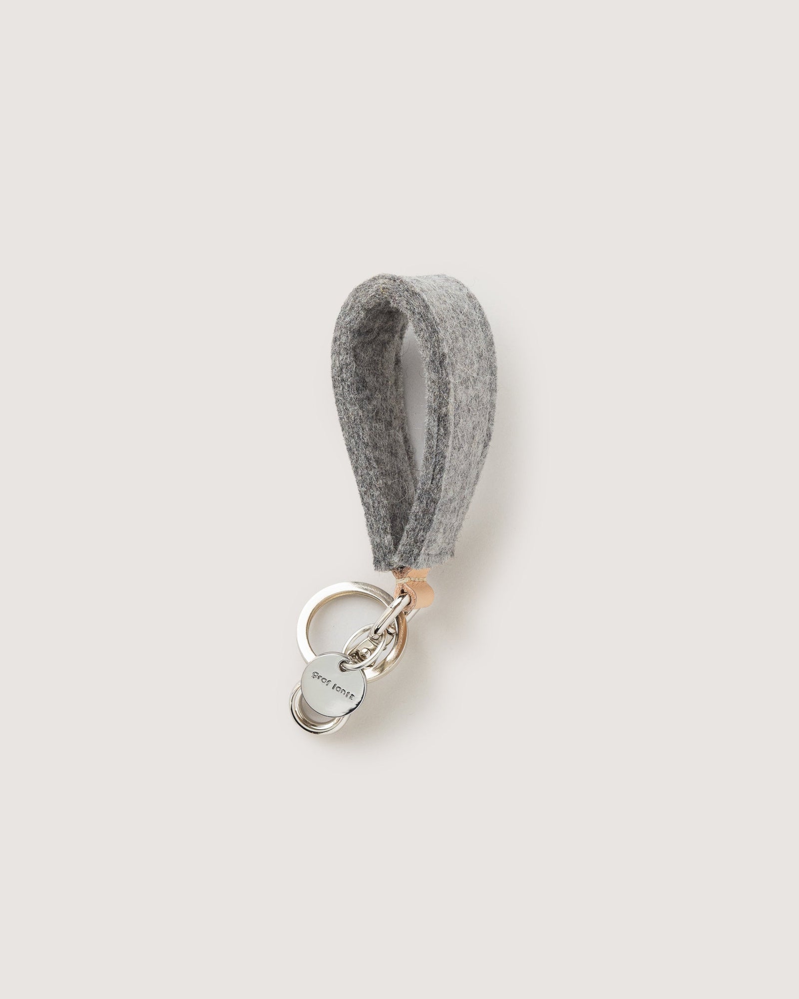 Merino Wool Loop Key Fob | Granite x Natural