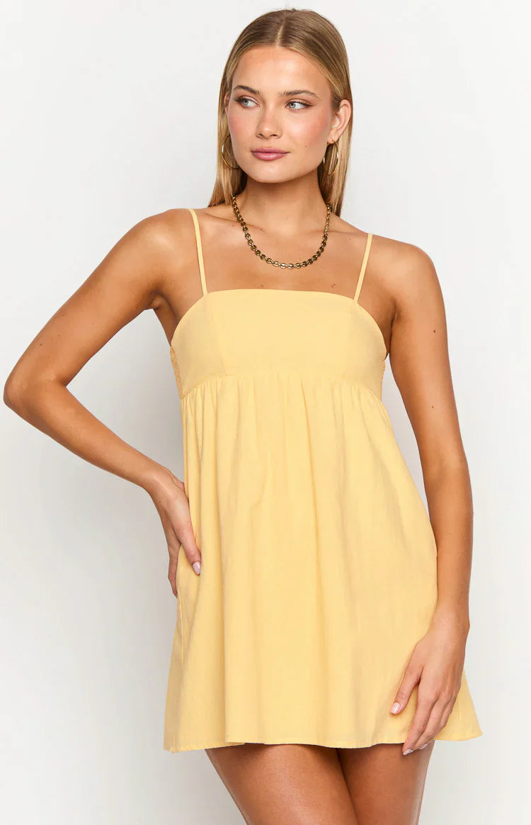 Lotus Love Affair Mini Dress | Yellow