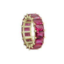 pink colored zirconia band ring