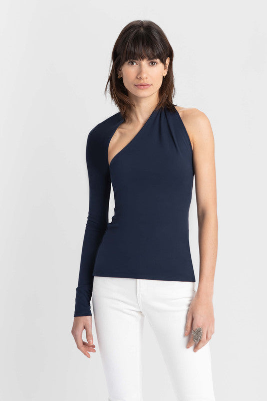 Manhattan One Shoulder Top | Dark Blue