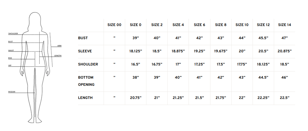 Product size guide