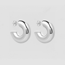 The Medium Silver Hailey Hoops | Silver Vermeil