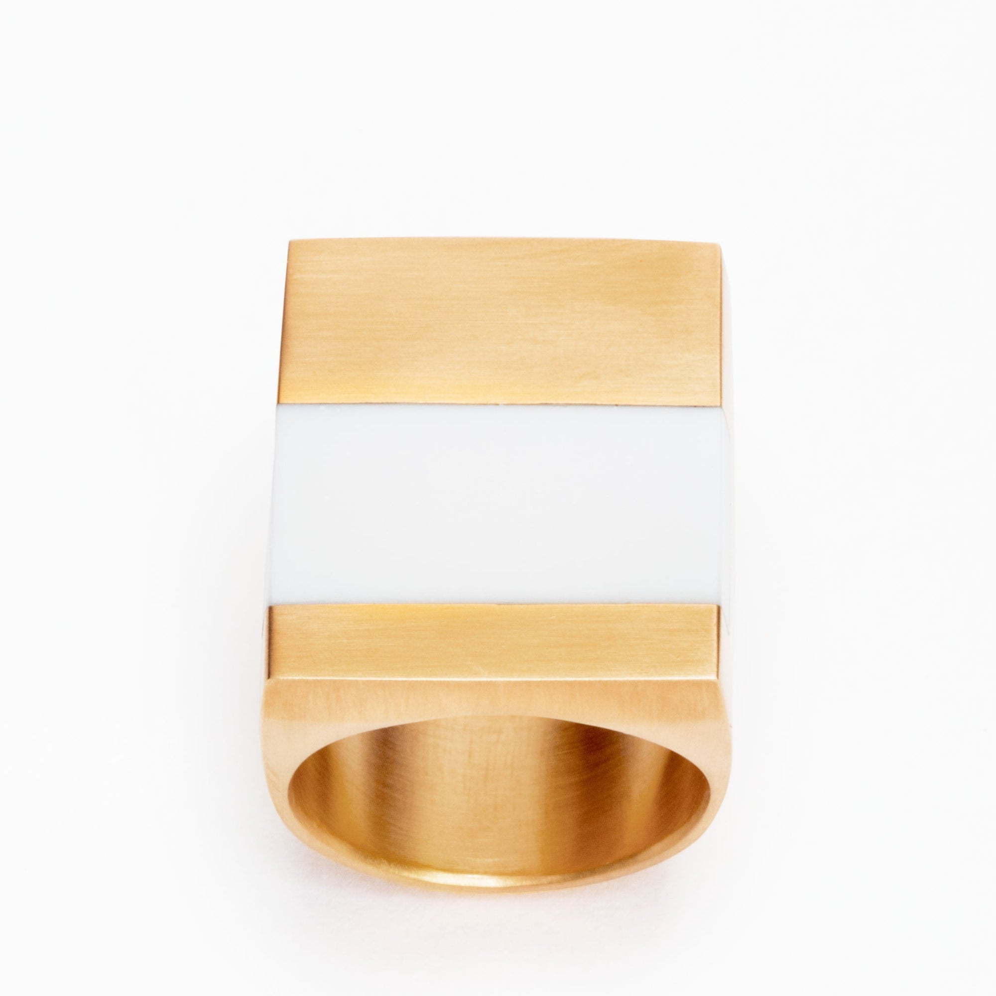 Icarus Ring | 18K Gold Plated | White Agate