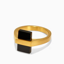 Inlay Ring | 18K Gold Plated | Onyx