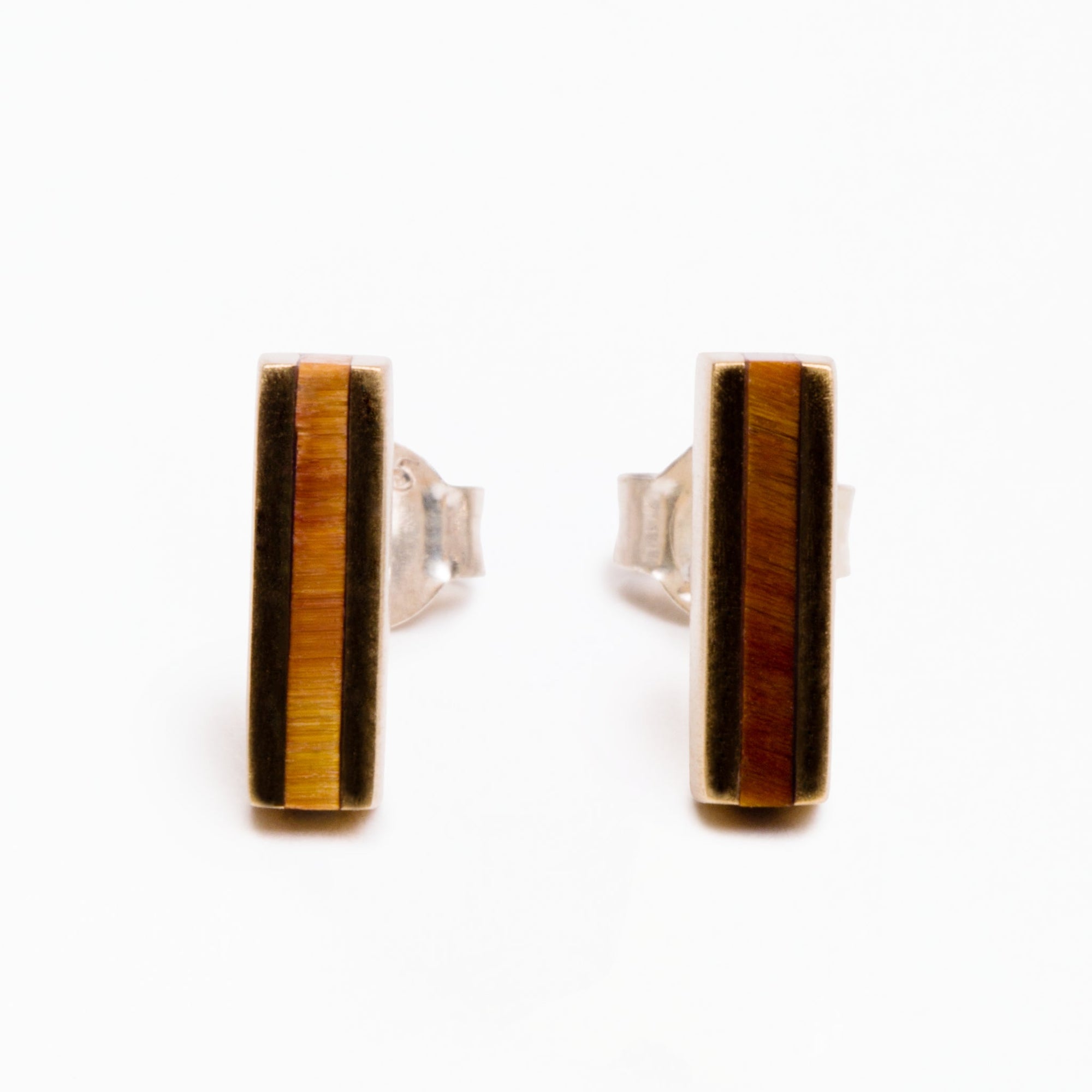Line Earrings | Brass | Tiger's Eye