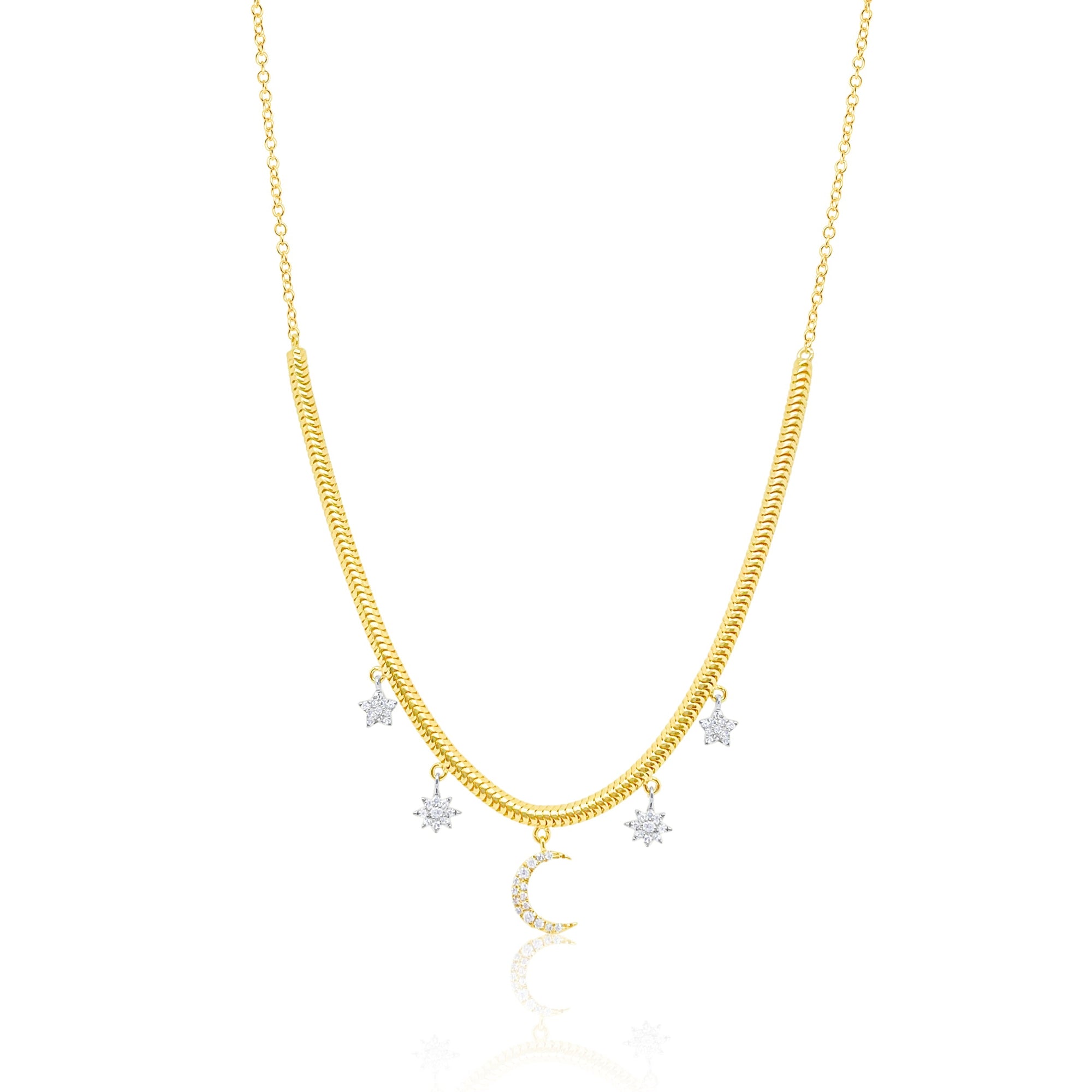Celestial Snake Chain Necklace | Gold