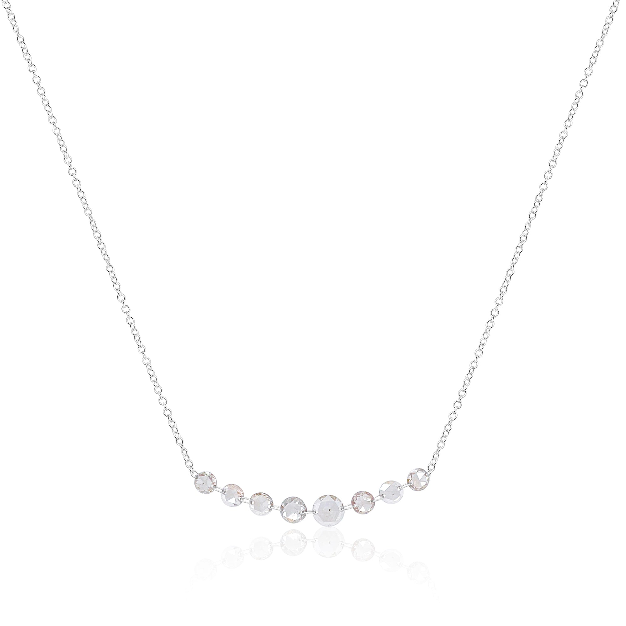 White Gold Brown Diamond Necklace | White Gold
