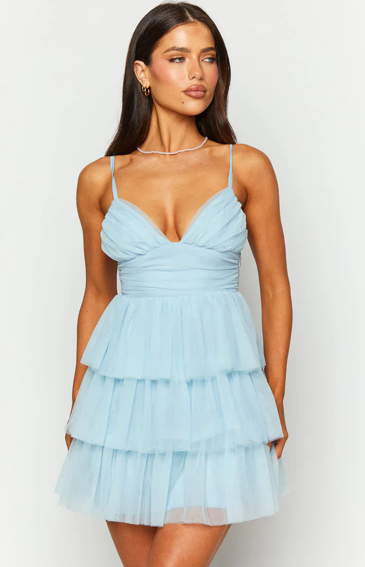 Nadine Tulle Mini Dress | Blue