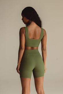 Classic Bike Short | Olive Micro Scrunch