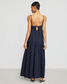 Simone | Orchid Sweetheart-Neck Tiered Cotton Maxi Dress in Size Small