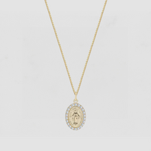 The Oval Mary Pendant Necklace Pave | Gold Vermeil