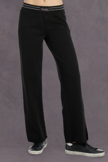 Women | Vintage Boxer Split Leg Sweatpant | Black