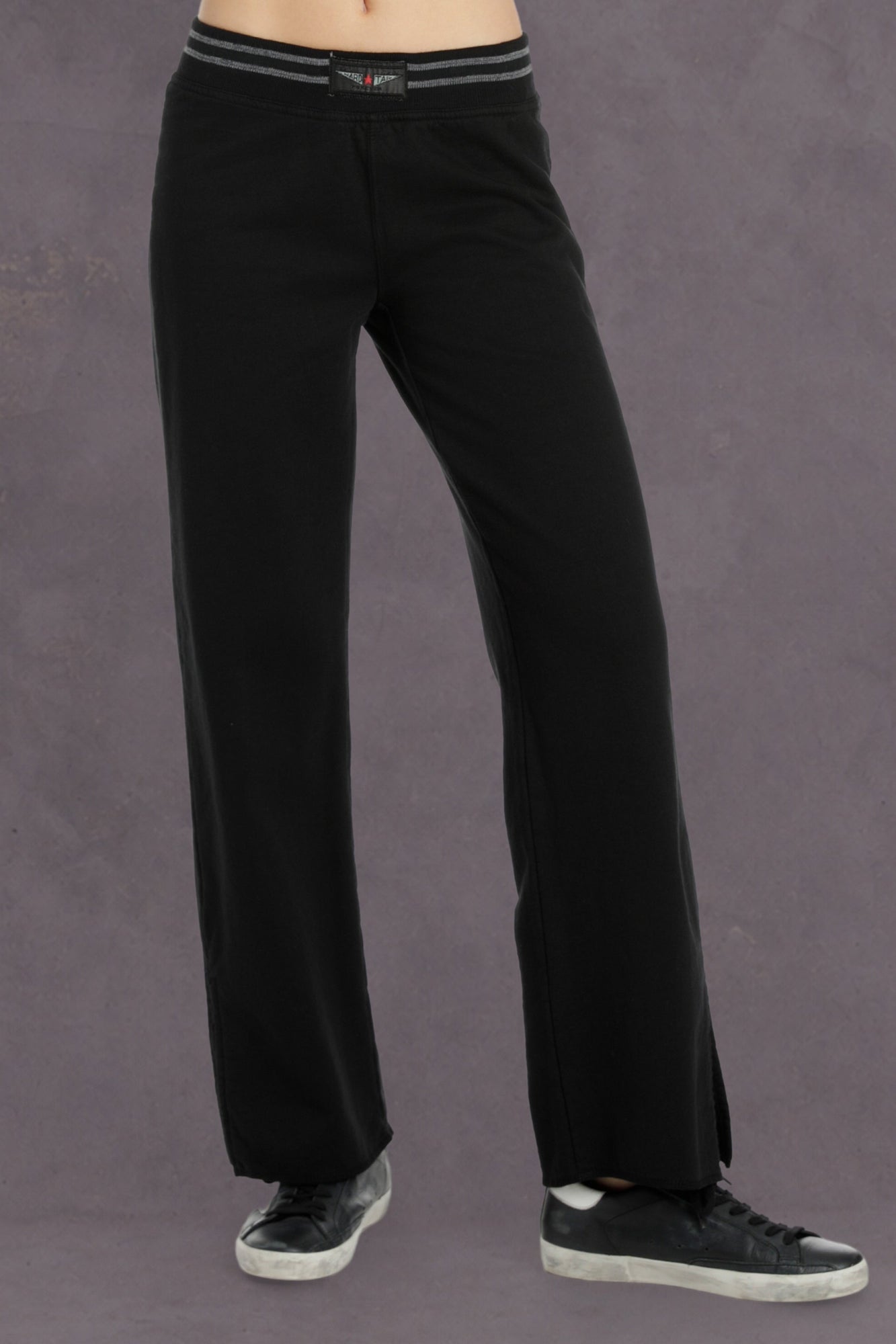 Women | Vintage Boxer Split Leg Sweatpant | Black