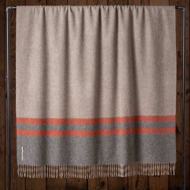 Canyon Throw | Taupe / Dark Grey / Paprika
