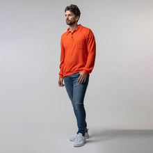 Men | Knit Polo | Tangerine
