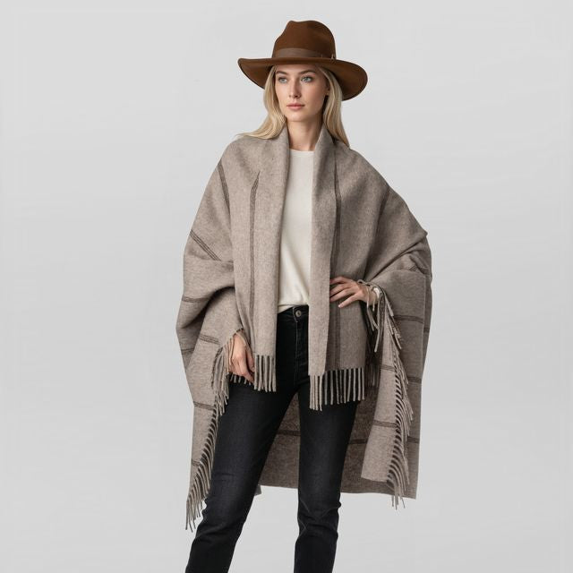 Unisex | Notting Hill Wrap | Light Taupe / Chocolate