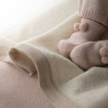 Border Baby Blanket | Light Taupe / Ivory