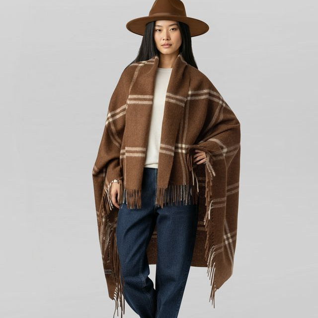 Unisex | Geneva Wrap | Cognac / Ivory