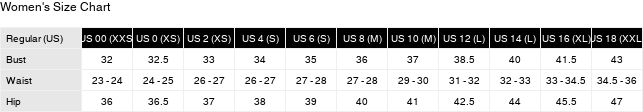Product size guide