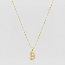 The Pave Single Block Initial Necklace | Gold Vermeil