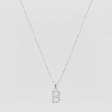 The Pave Single Block Initial Necklace | Sterling Silver