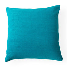 pimlico squares pillow linen teal white - back view