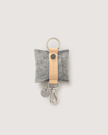 Merino Wool Pod Key Fob | Granite x Natural