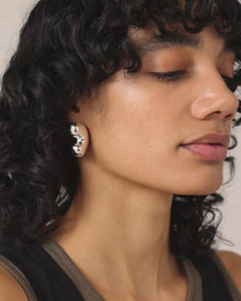 Eliza Puff Earrings | Silver Dipped Brass