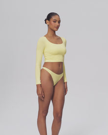Cropped Round Neck Top | White