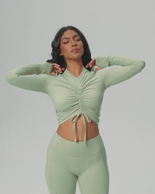 Drawstring Crop Top | Charcoal