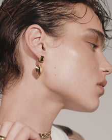 Two-Tone Heart Earrings | Silver/Gold