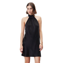Priscilla Silk Halter Mini Dress | Black | Womens
