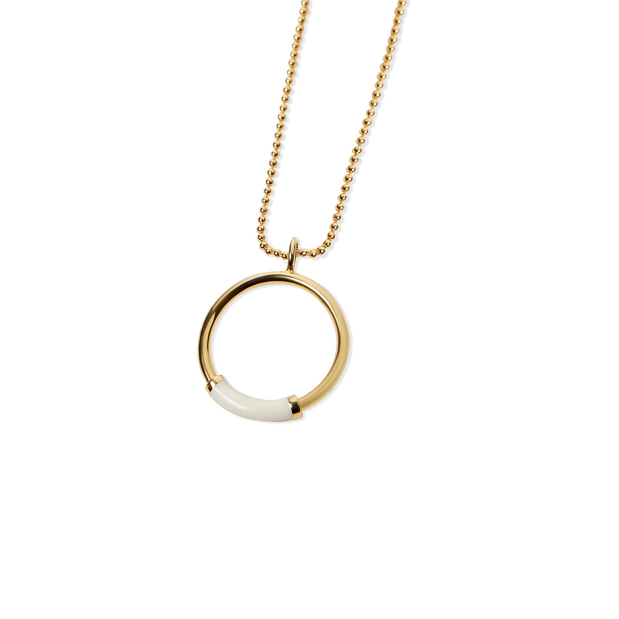 The Enamel Hoop Necklace | White