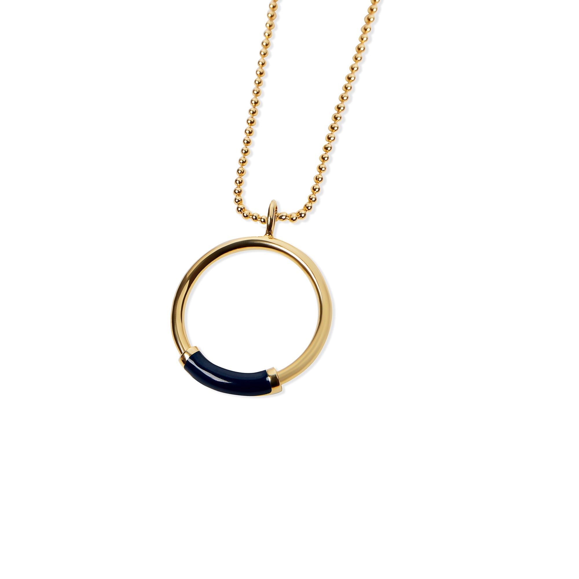 The Enamel Hoop Necklace | Blue