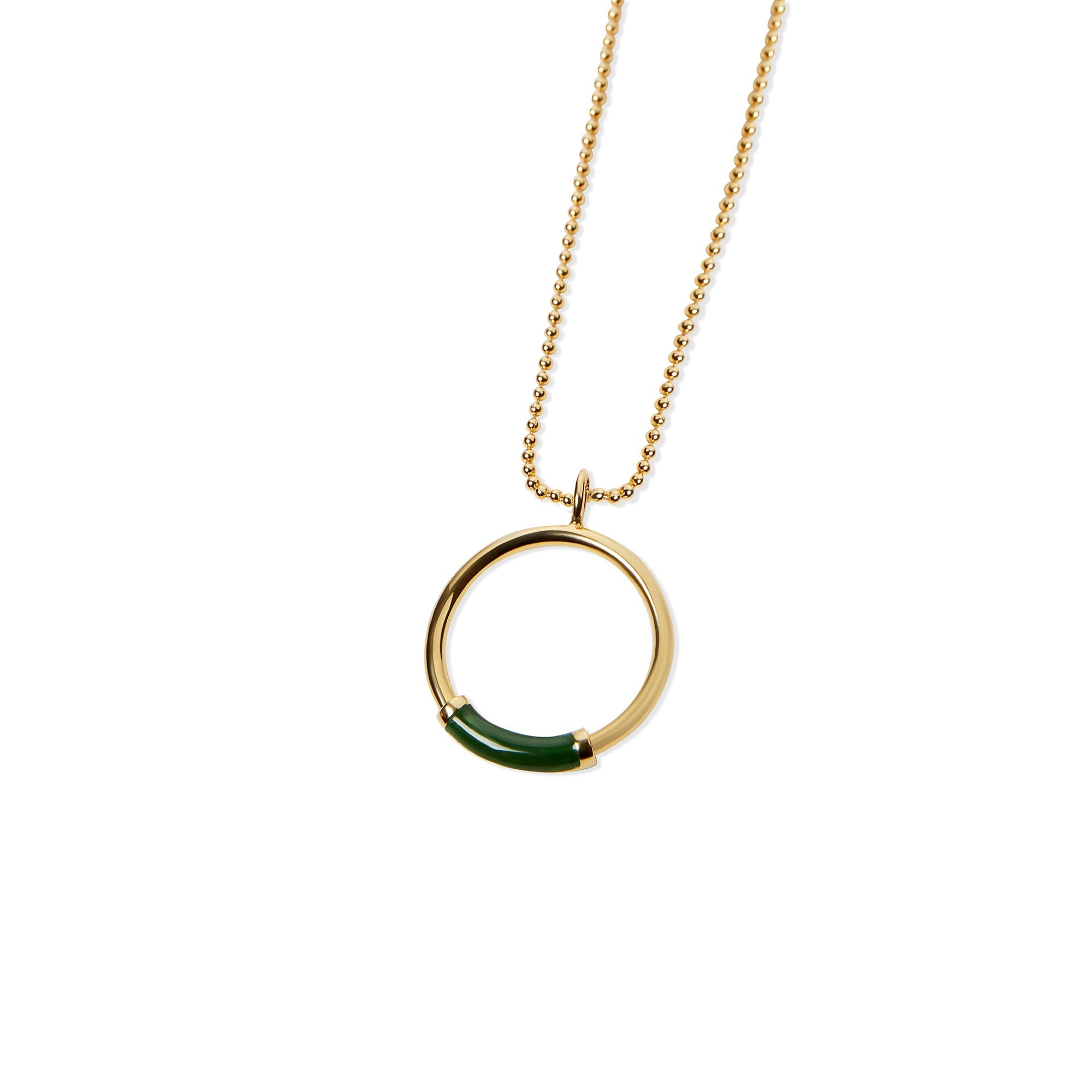 The Enamel Hoop Necklace | Green